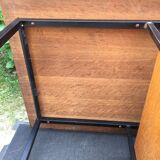 Vintage modernist office in oak and metal tubular base