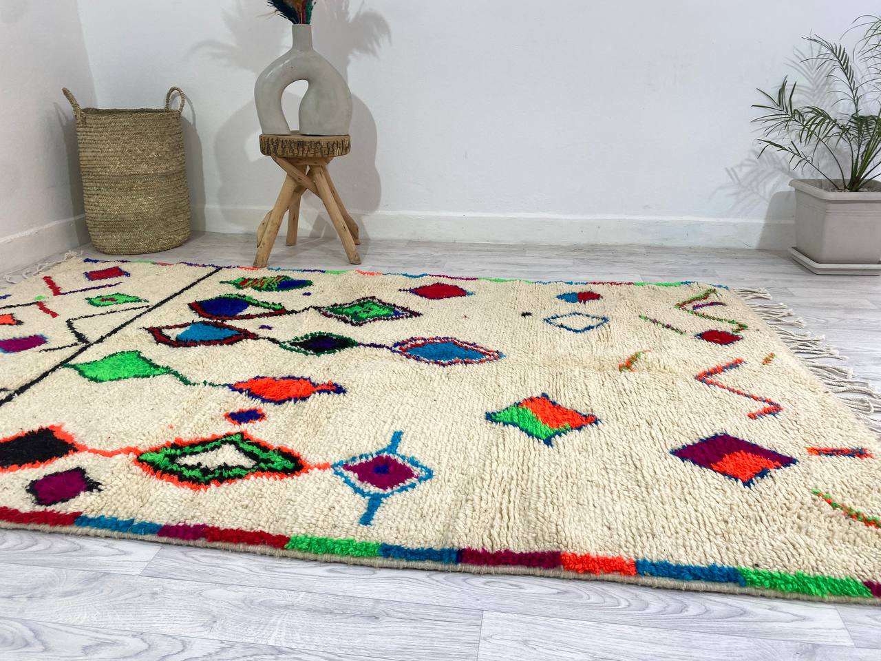 Handmade Moroccan Berber carpet 250 x 148 CM