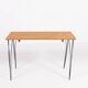 Paire de tables en pin massif et acier noir, Suède 1960