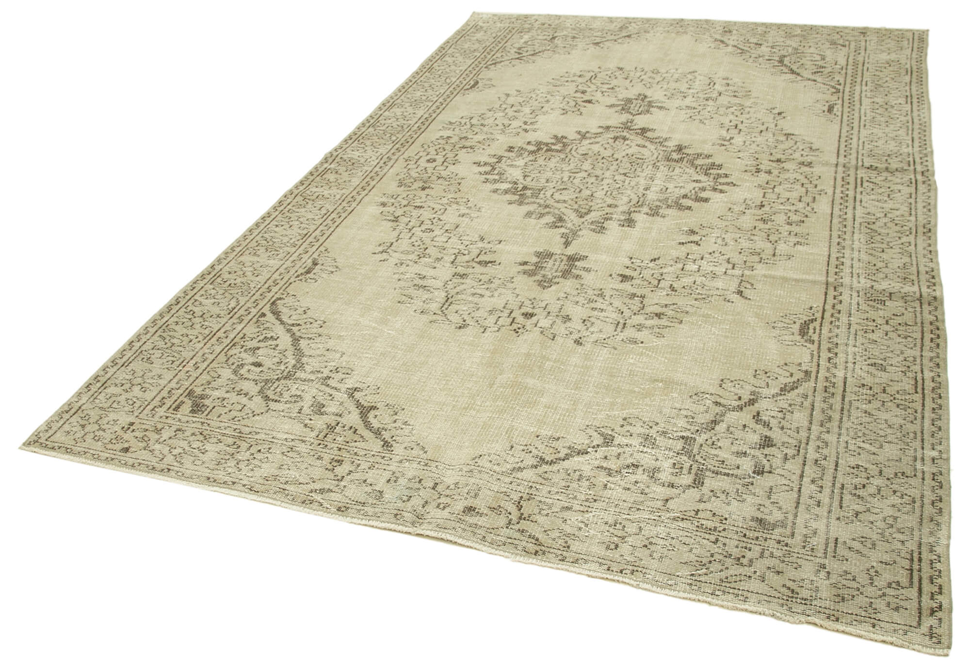 Hand-Knotted Decorative Turkish Beige Rug 193 cm x 310 cm