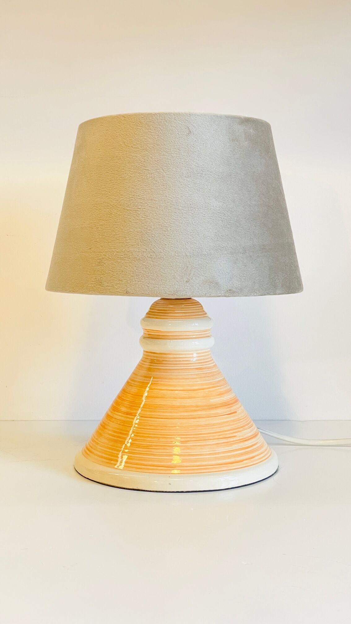 Geometric ceramic lamp by larec 80s