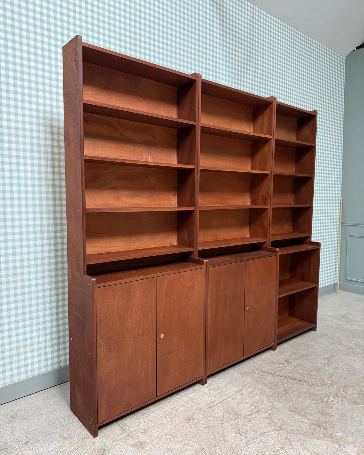 Vintage teak library from the 1960s.
