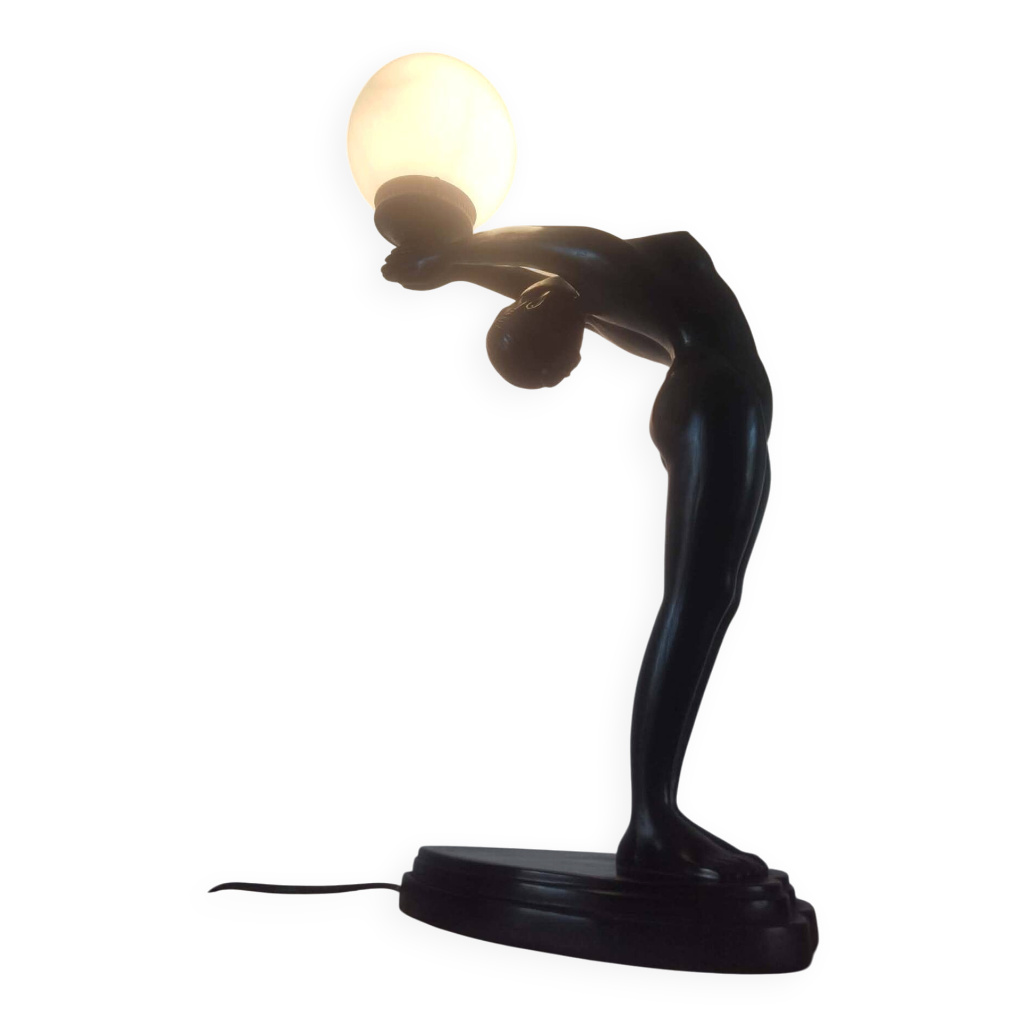 Art Deco woman lamp 72 cm in height