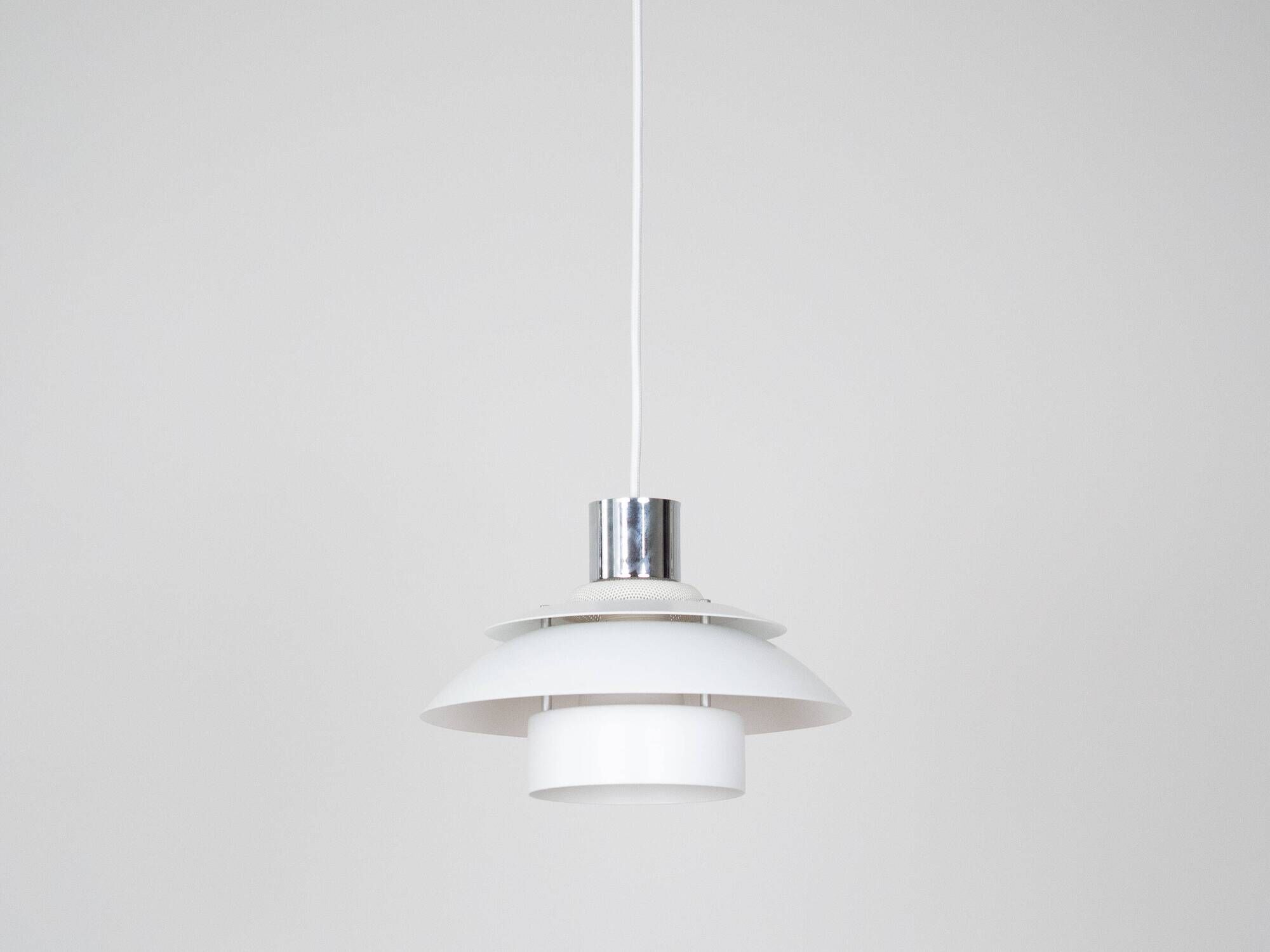 Pair of 2 Danish vintage pendant lamps Korfu by Design Light, 1980s