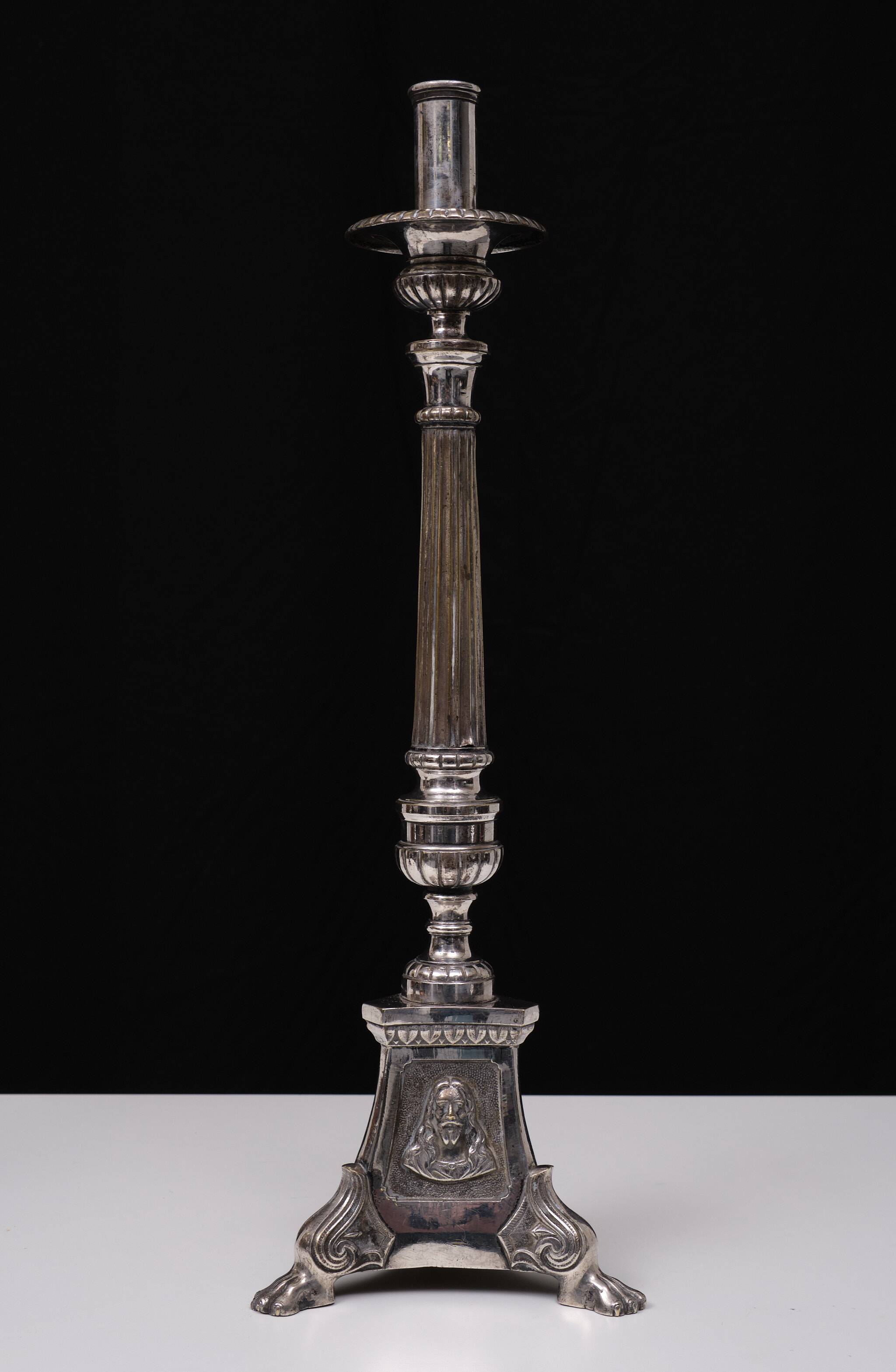 Antique Silver plated France church candle sticks 1850s