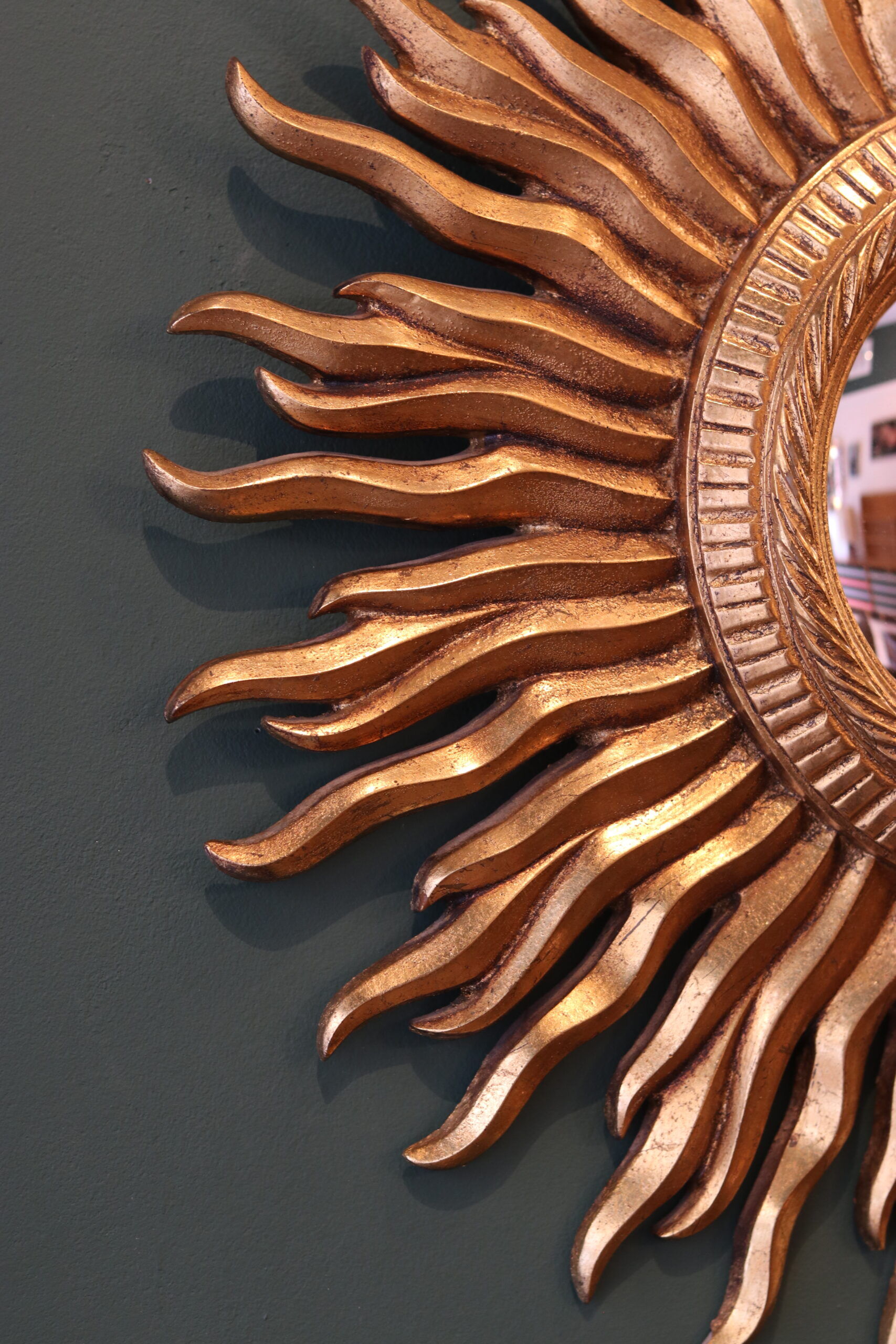 Vintage sun mirror with witch's eye mirror