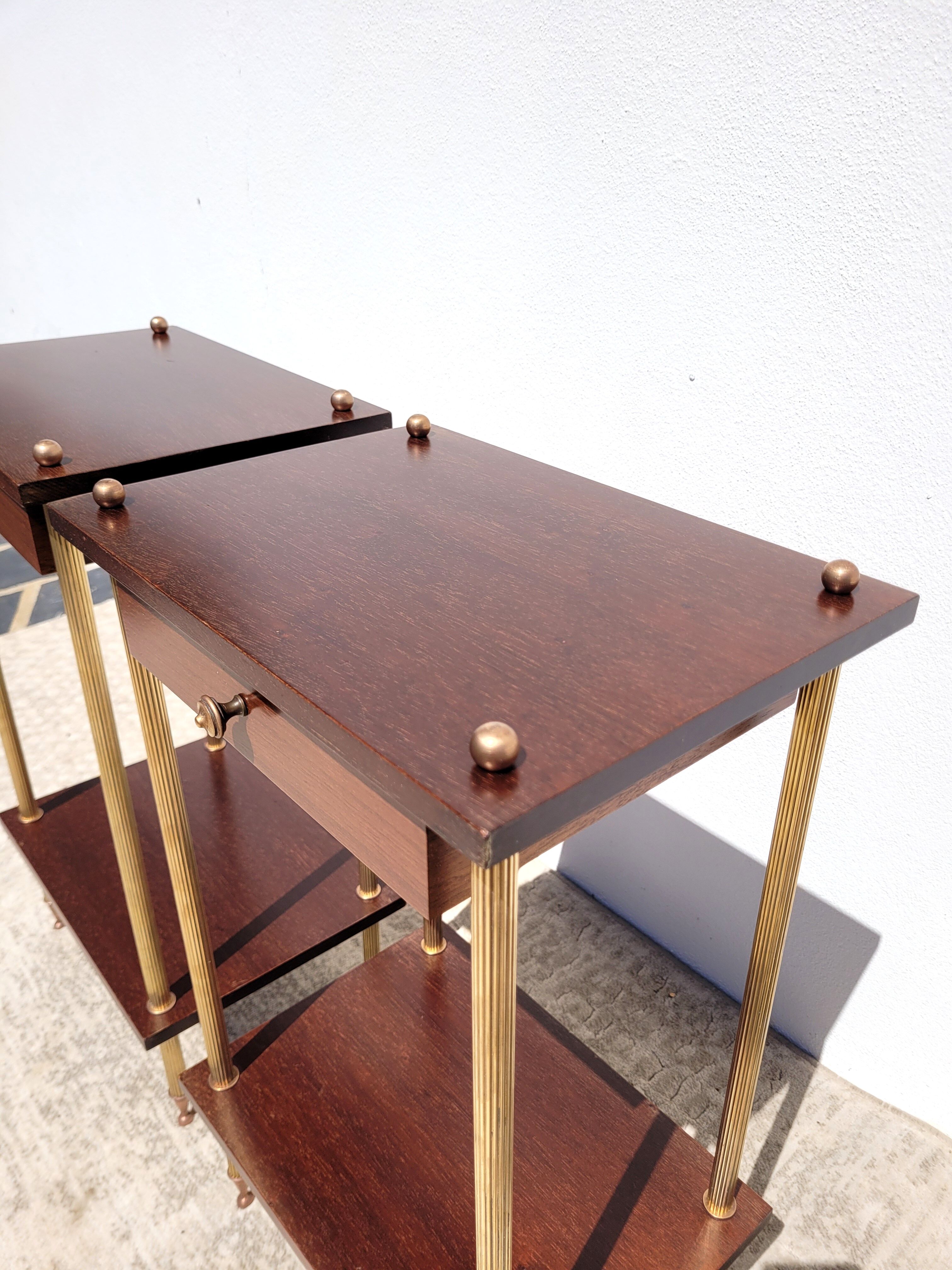 Pair bedside tables 1950