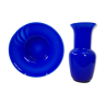 Paire de vases amphore et plat, verre de Murano vintage