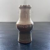 Two-tone stoneware pitcher signed