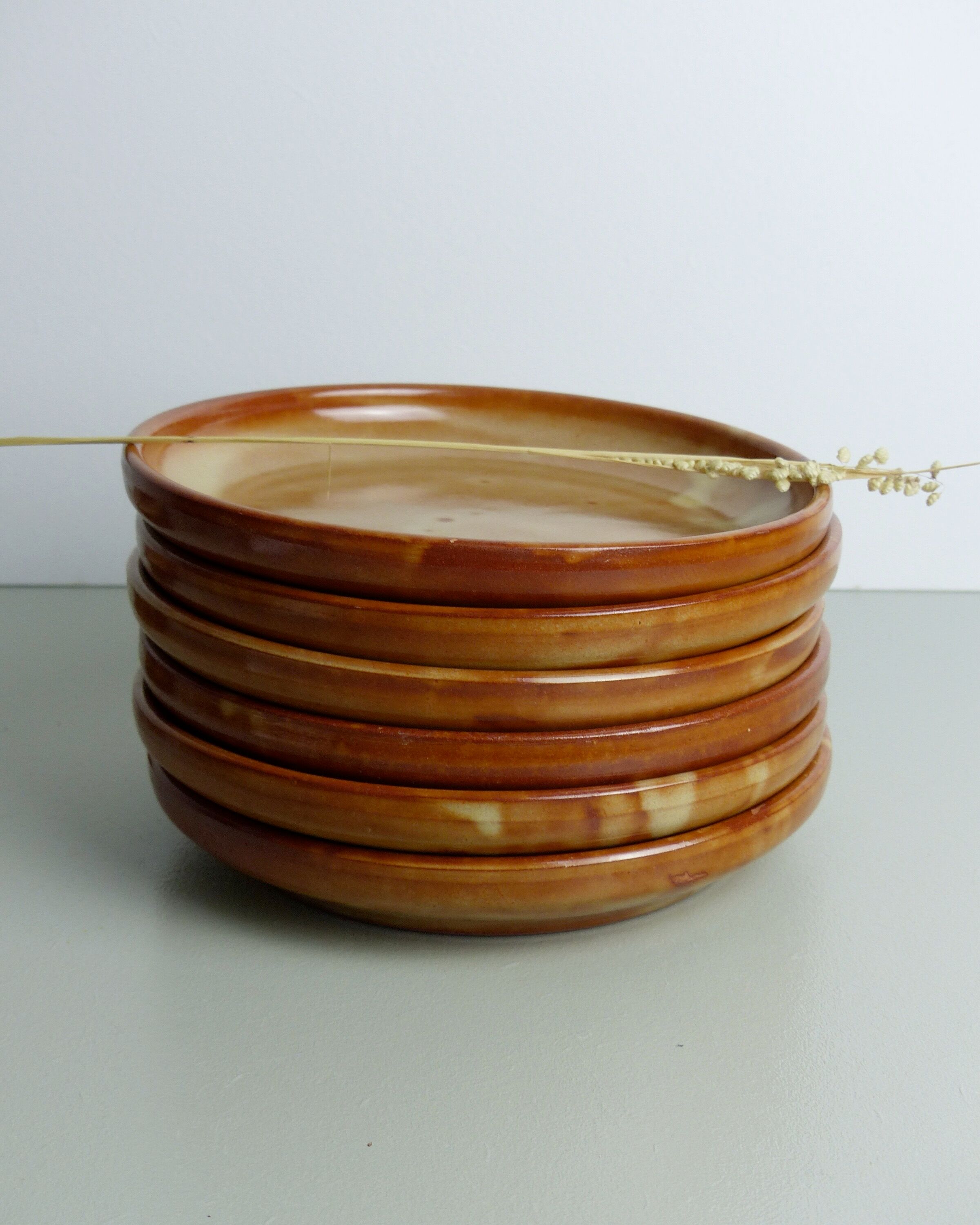 Set of 6 stoneware dessert plates
