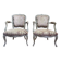 Pair of Louis XV style cabriolet armchairs in genoa velvet