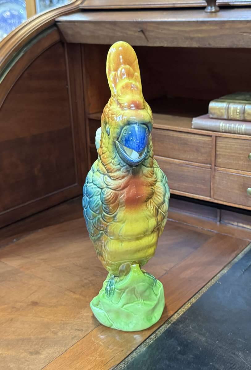 St Clément earthenware jug, parrot from the 1950s.