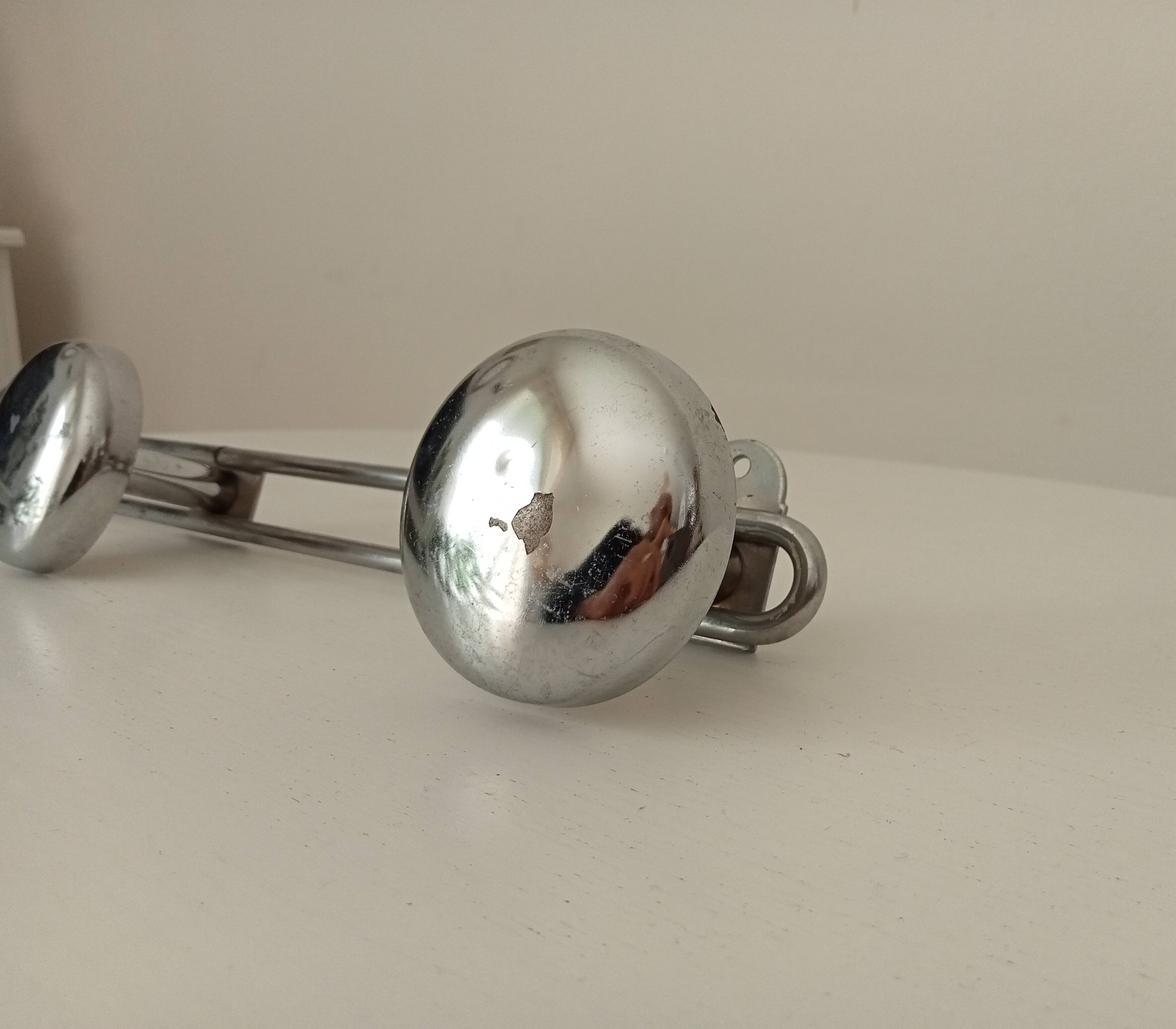 Vintage chrome wall coat rack from the 70s