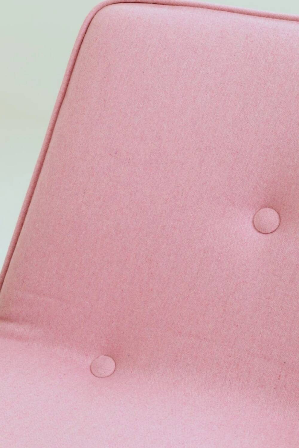 Pink Armchair Vintage Pastel wool fabric, Oak wood