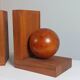 Wooden Art Deco bookends sphere decor