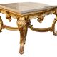 Table de milieu en bois doré table basse Louis XVI
