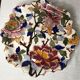 Old pair of earthenware plates Gien peony model XXth