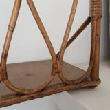 Pair of rattan wall shelves