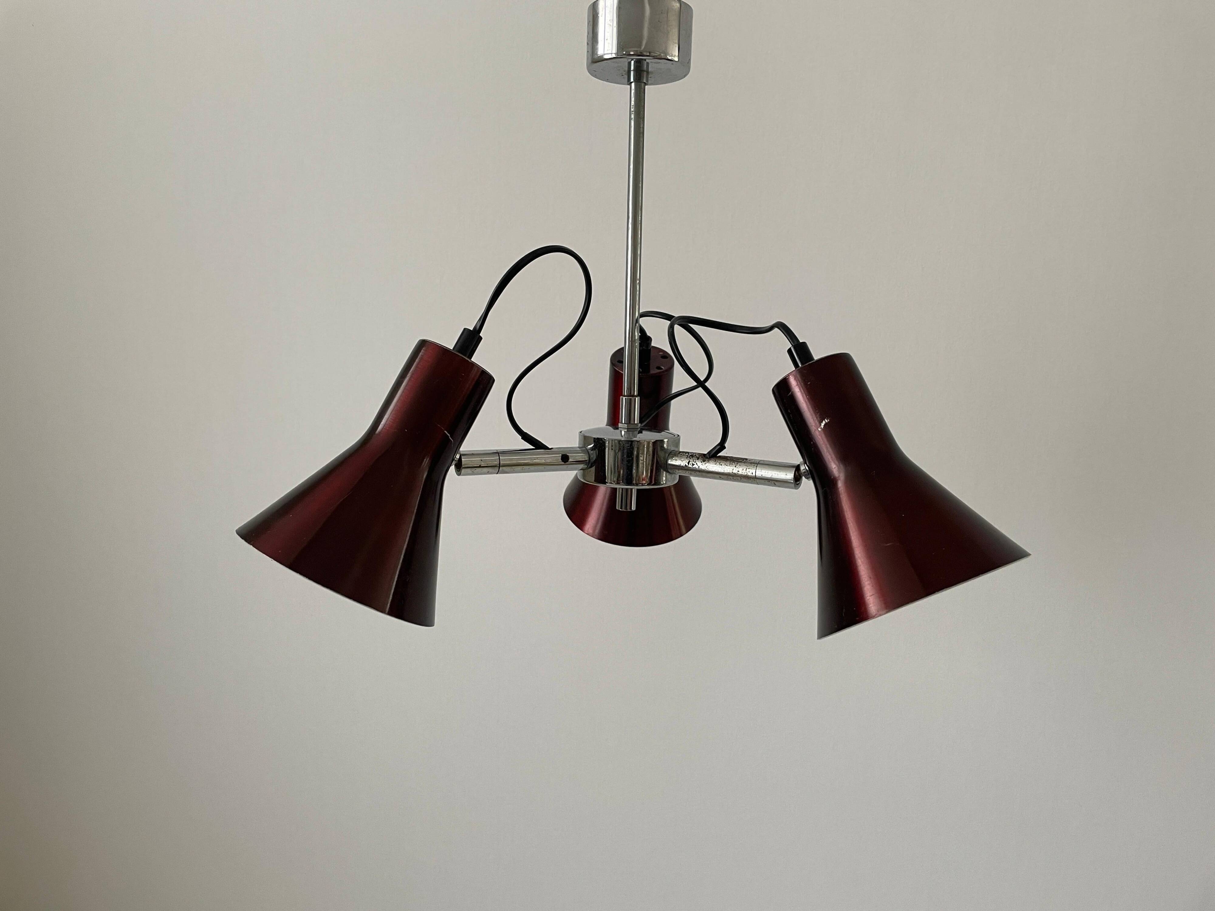 A Space Bordeaux ceiling light with 3 arms, 1970s, Germany