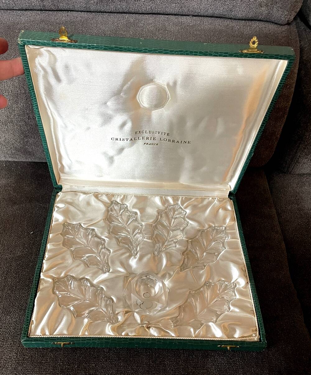 BOX FOR KNIFE HOLDER SALT CELLAR SMALL SPOON IN LORRAINE CRYSTAL DECOR