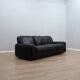Busnelli Piumotto 1970s Black Leather 3-Seater Sofa
