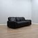 Busnelli Piumotto 1970s Black Leather 3-Seater Sofa