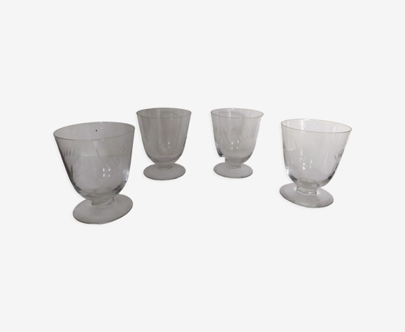 Lot de 4 verres à motifs épis de blé