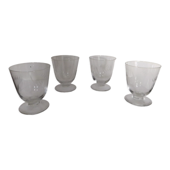 Lot de 4 verres à motifs épis de blé