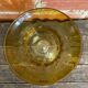 Empty Fruit Bowl Pocket Vase Transparent & Amber Vintage #D756