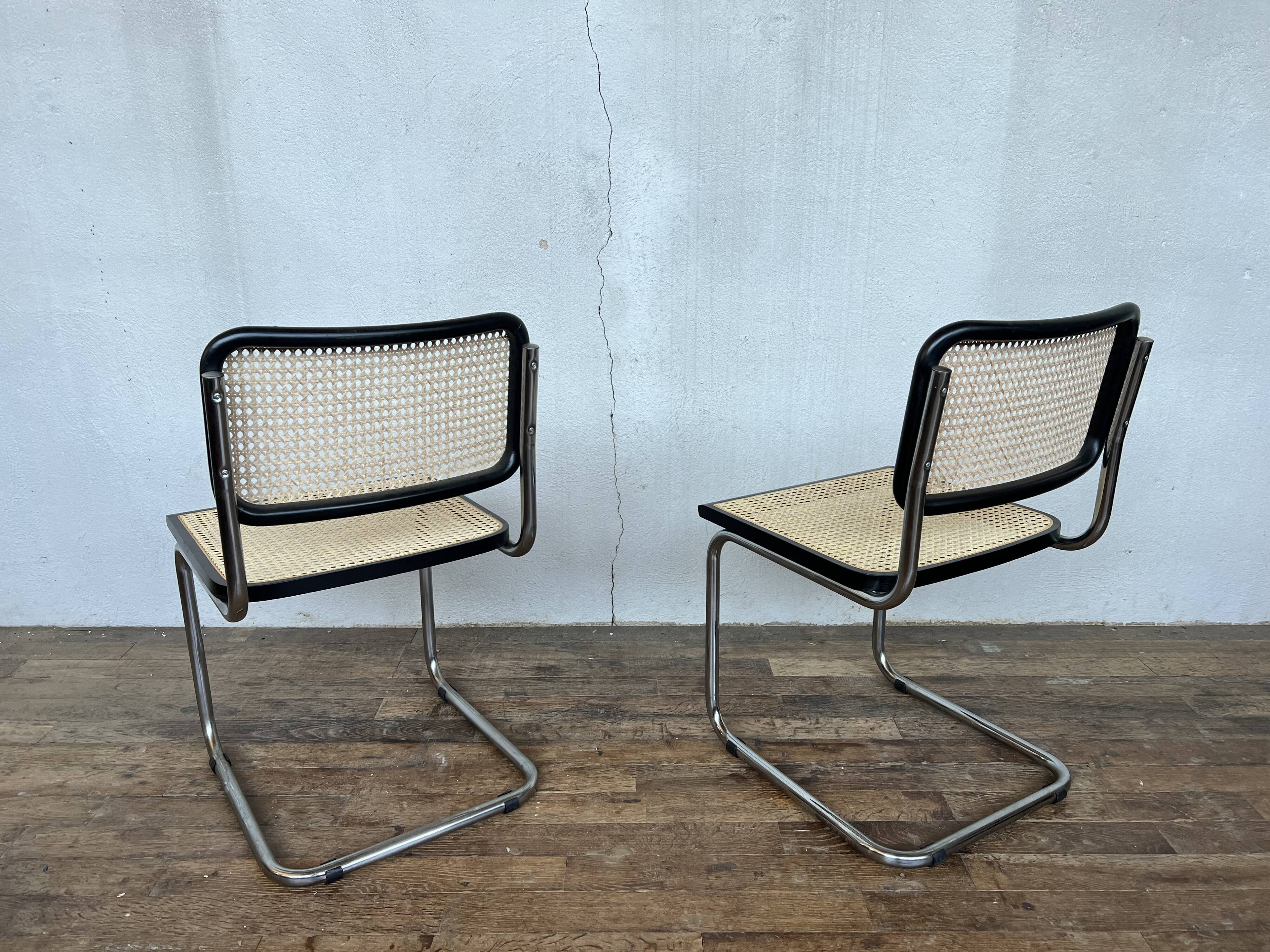 Pair of chairs B32 Marcel Breuer Bauhaus design made in Italy