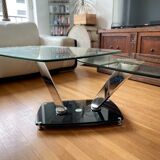Table basse articulée verre et metal