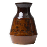 Brown ceramic vase, Czechoslovakia, 1960s