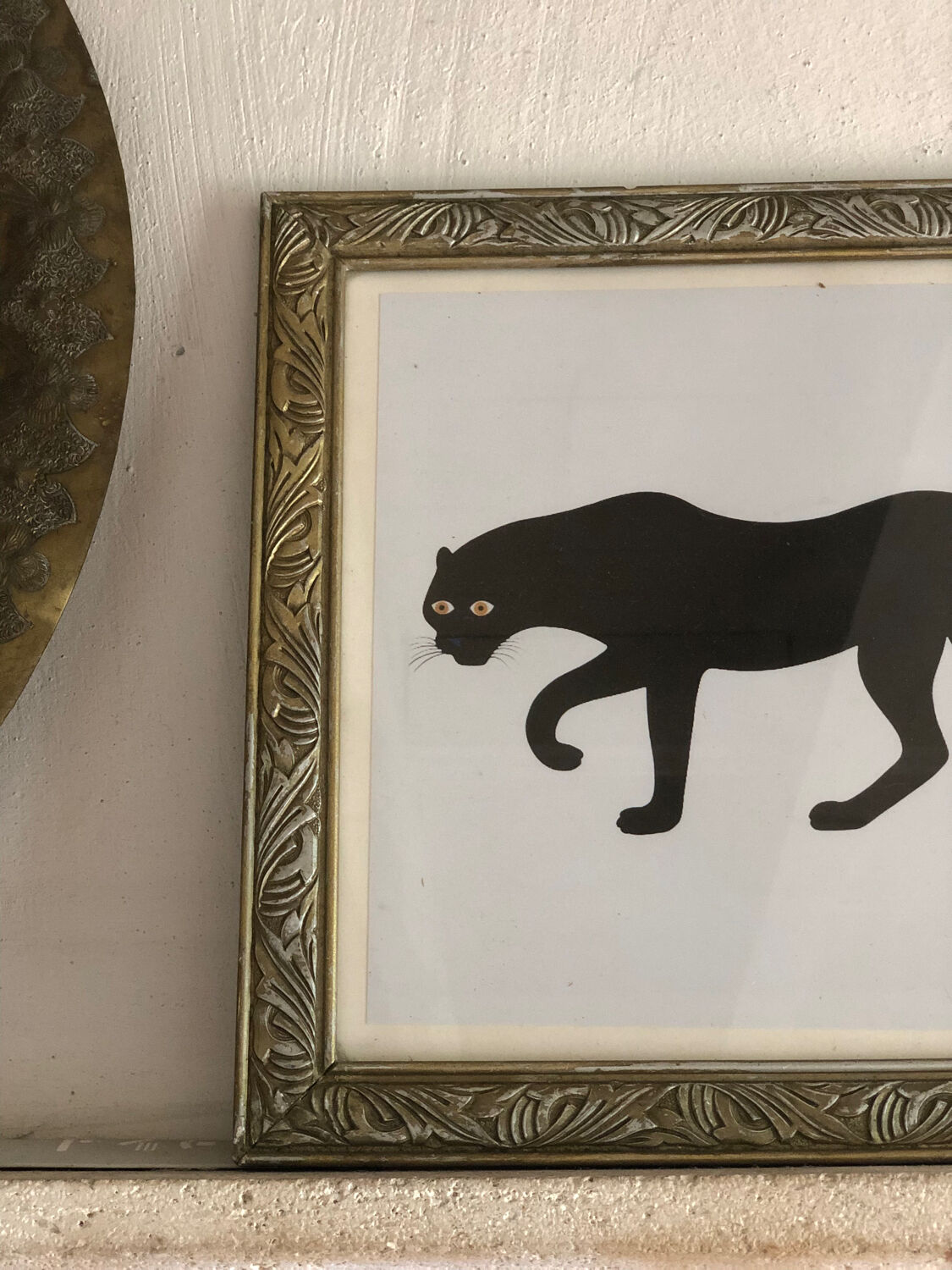 Glass frame & panther illustration