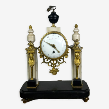 Louis XVI bronze and marble clock