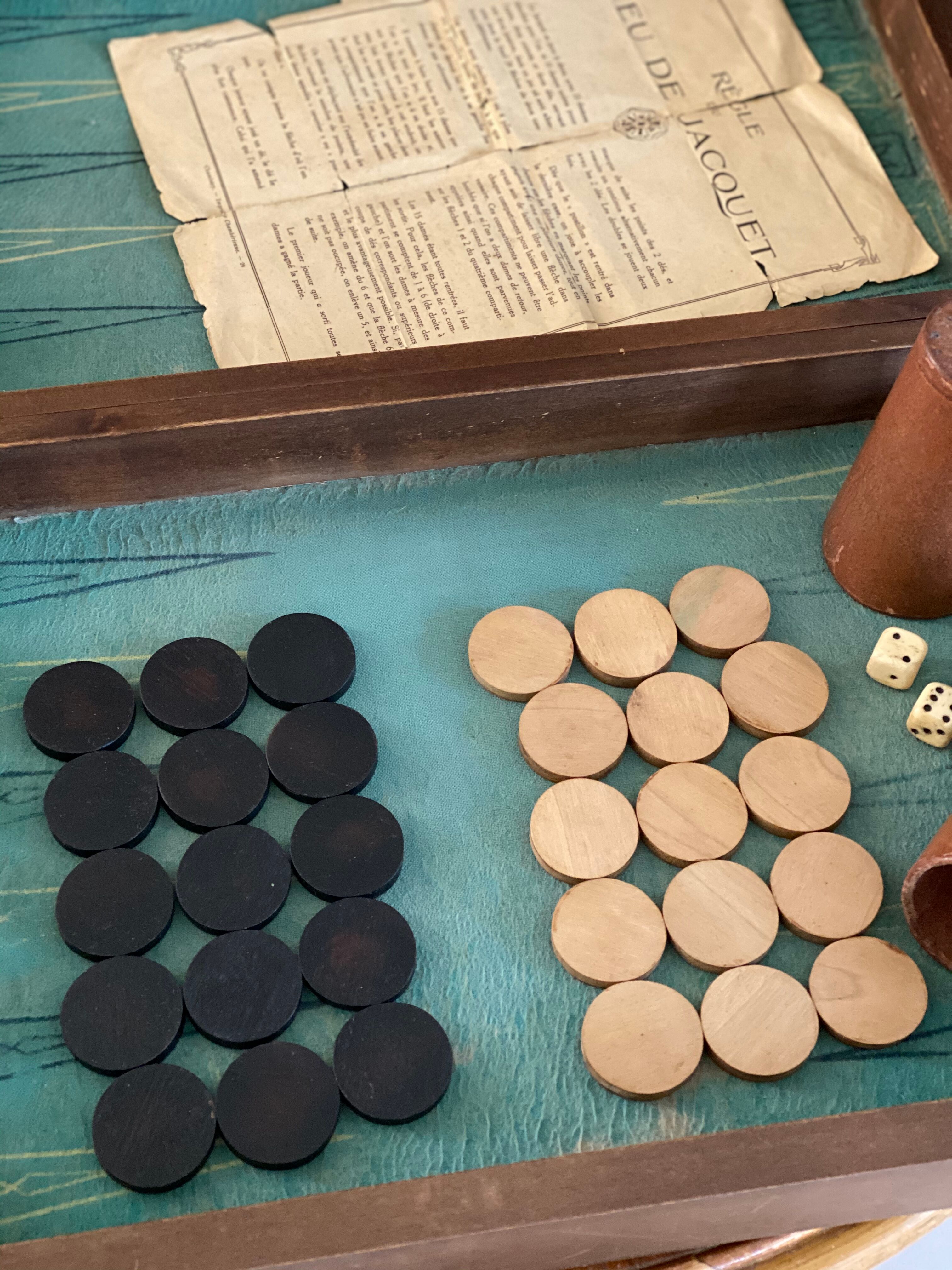 Old backgammon game