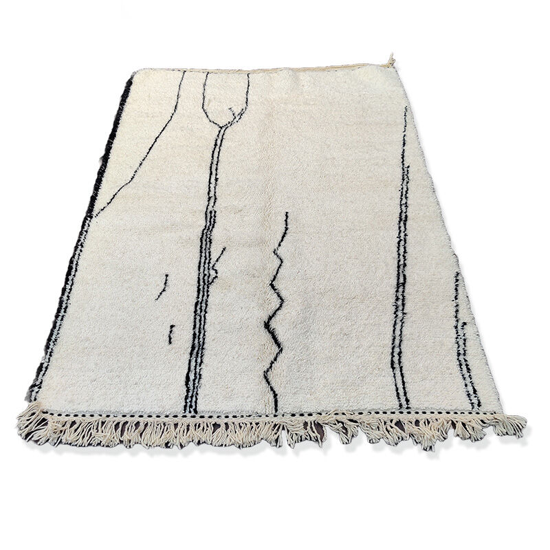 Berber rug with abstract black patterns 175x240 cm