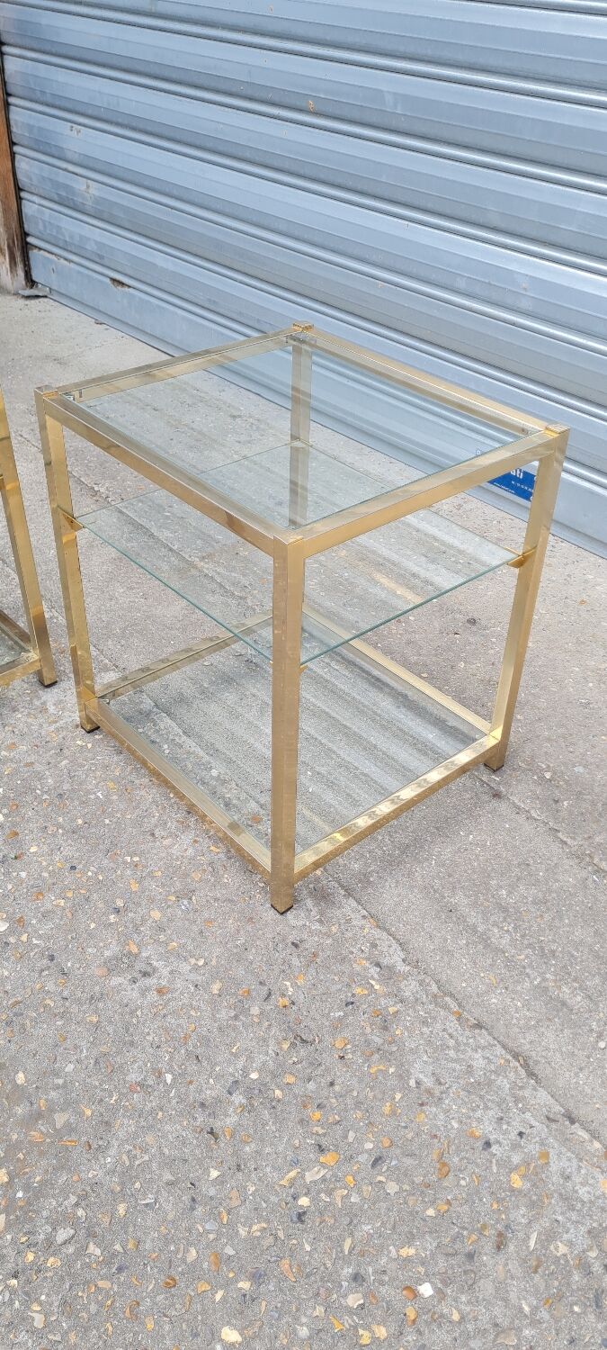 Paire de tables d'appoints Belgochrom 1970