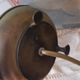 Bedside lamp foot round metal and lampshade pagoda silk pink
