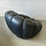 Bubble set by Roche Bobois in blue leather.