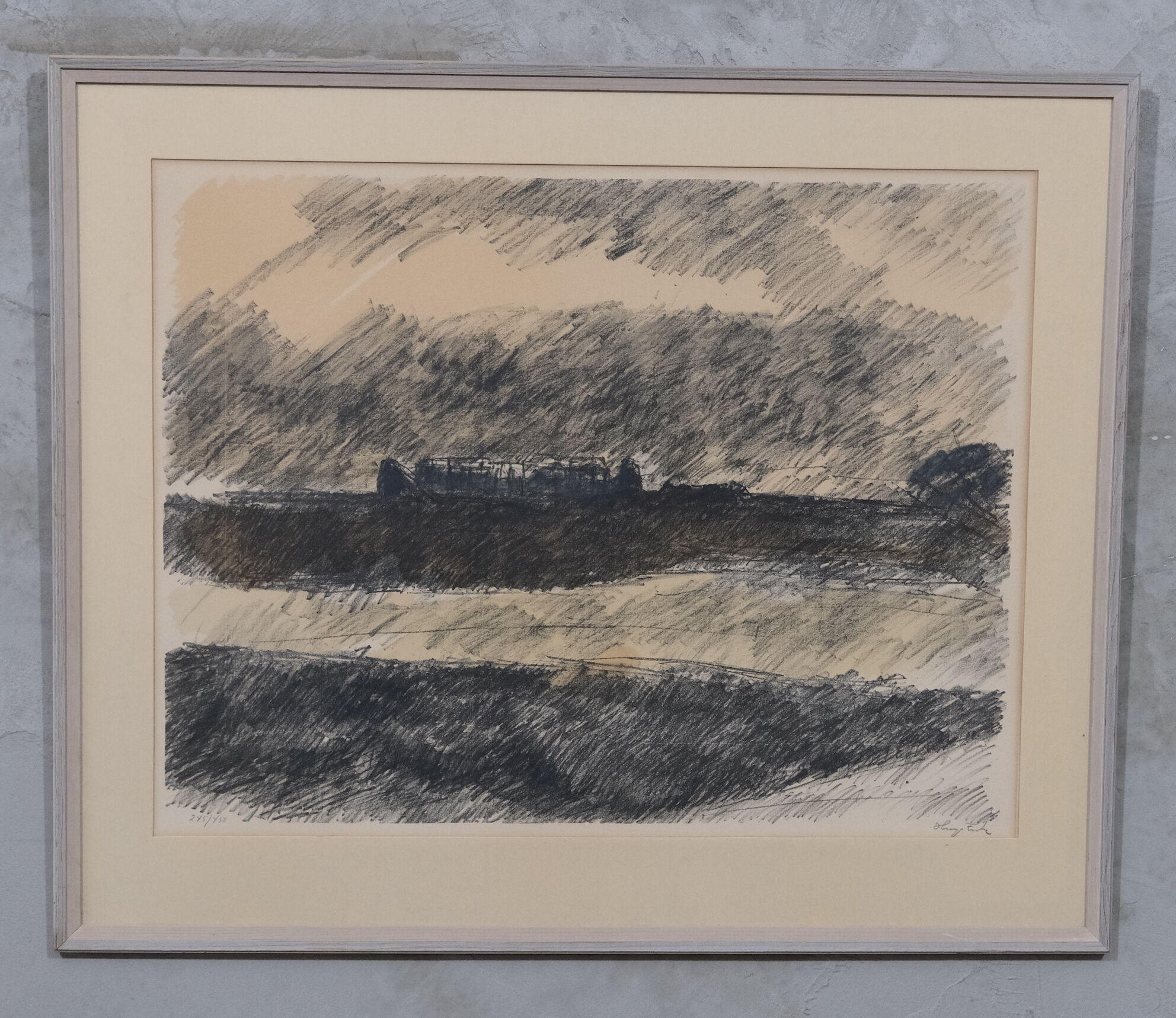 Original Lithograph by listed Swedish Artist Hugo Zuhr, Signed, 1960's