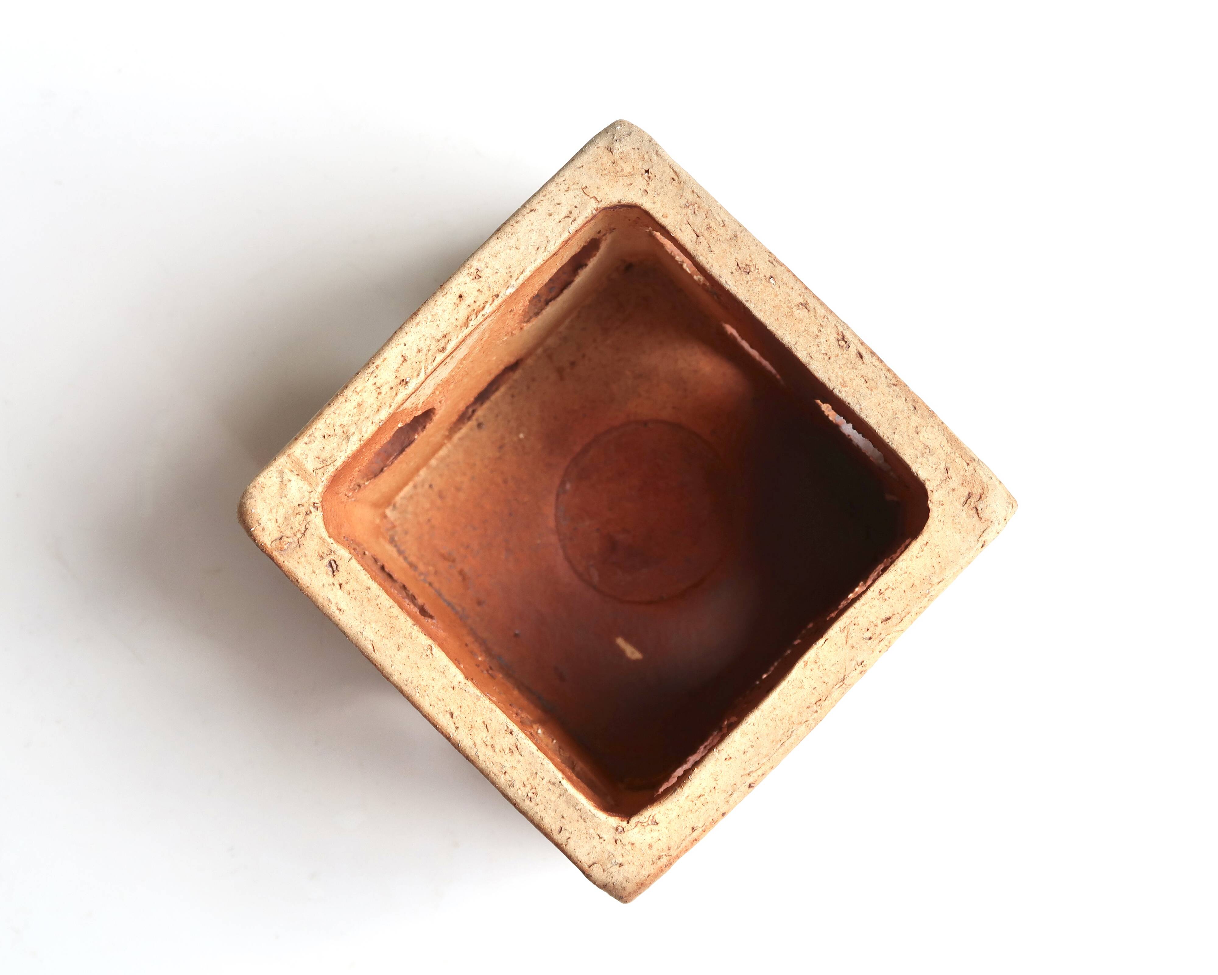Ceramic cube candle holder by Raymonde Leduc, Vallauris, 1960s