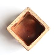 Ceramic cube candle holder by Raymonde Leduc, Vallauris, 1960s