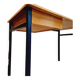 Wood and black metal desk
