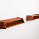 Aksel Kjersgaard floating nightstands No 24 in teak Odder Denmark 1960