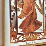 Vintage Alphonse Mucha Reverie De Soir Mirror, Art Nouveau