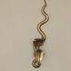 Pair of Egyptian Revival Style Engraved Brass Cobra Sconces