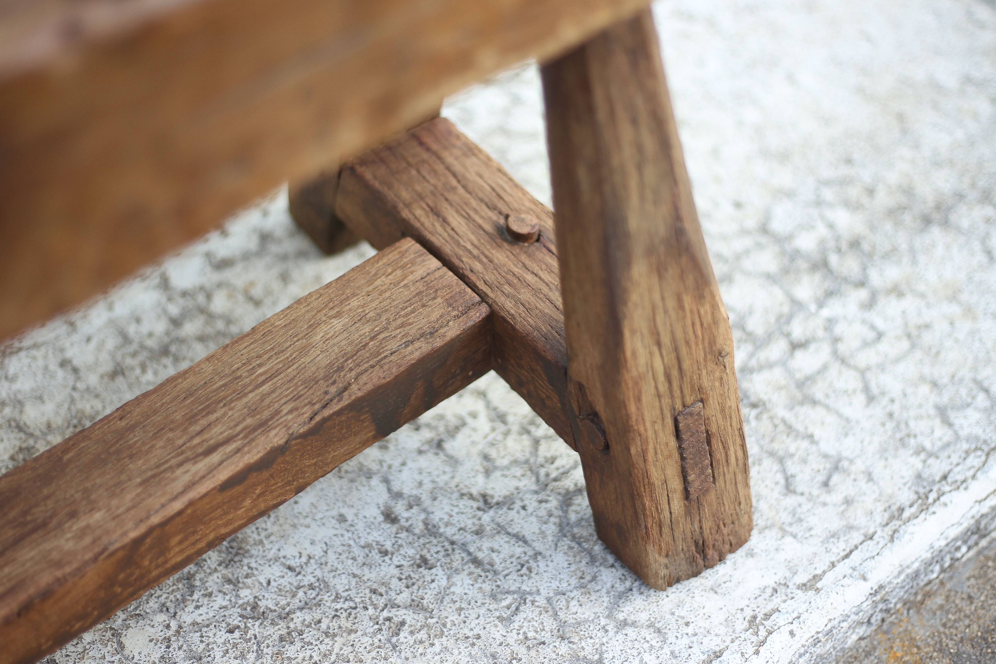 Vintage stool, wooden stool, antique stool, plant stand, small bench