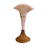 Opaline Vase On Bronze Base, Early 20th Century.