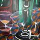 Tableau huile sur toile années 50 80/80