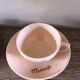 2 coffee cups and saucers pink Digoin Sarreguemines blue Villeroy Boch
